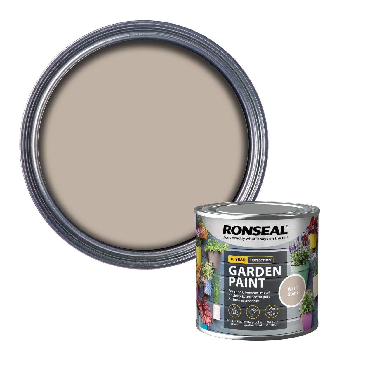 Ronseal 250ml Garden Paint Warm Stone