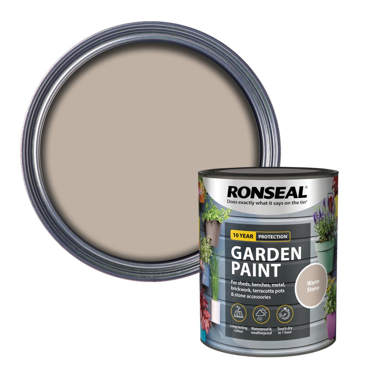 Ronseal 750ml Garden Paint Warm Stone