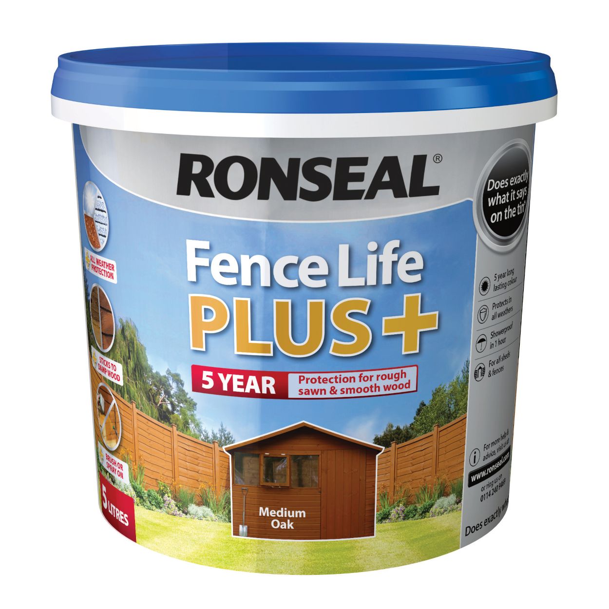 Ronseal 5 Litre Fencelife Plus Medium Oak