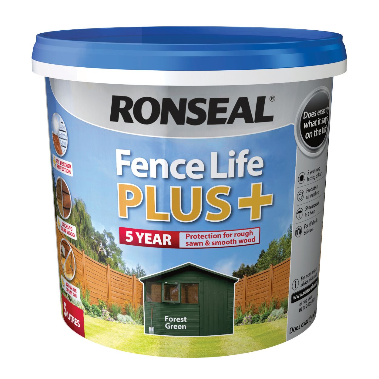 Ronseal 5 Litre Fencelife Plus Forest Green
