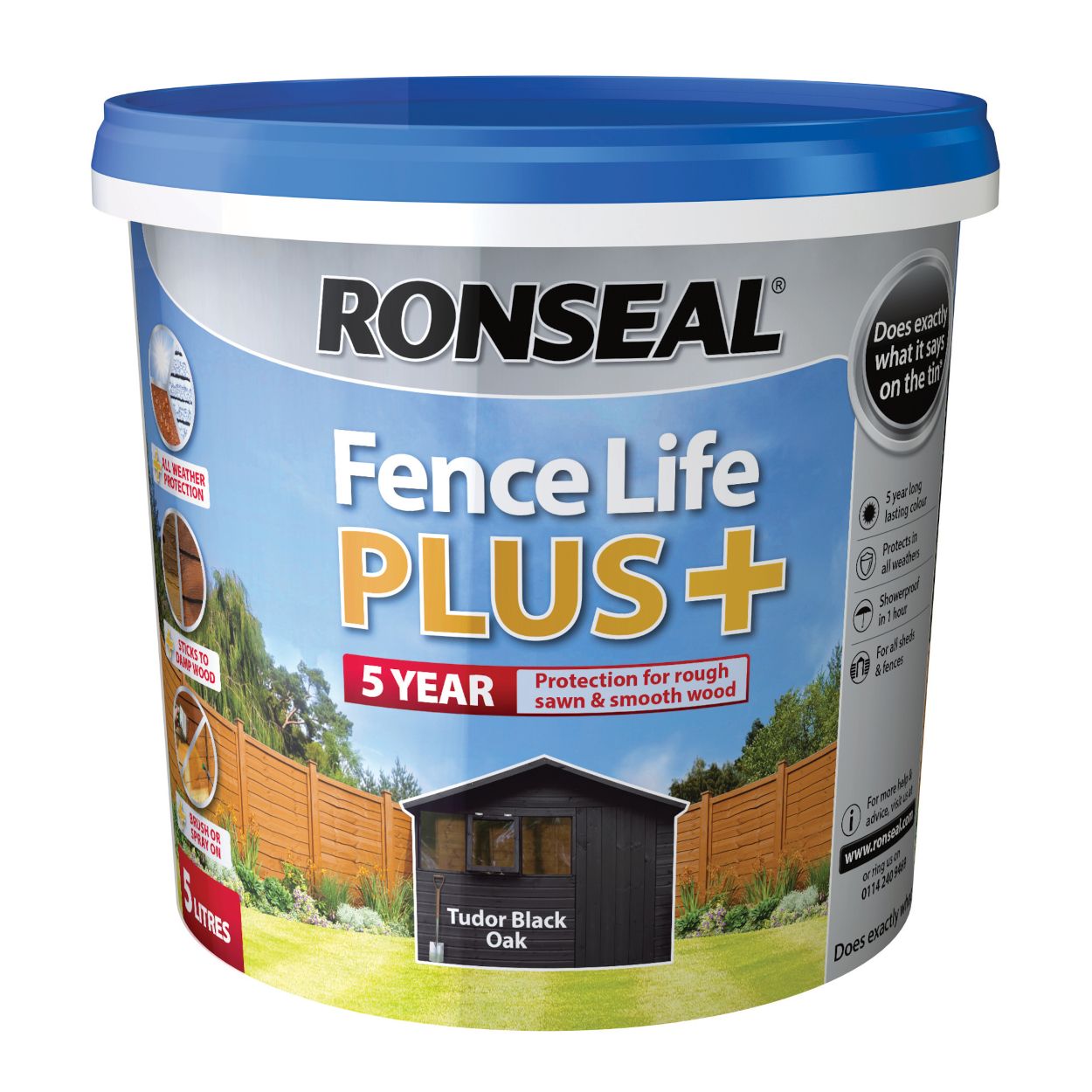 Ronseal 5 Litre Fencelife Plus Tudor Black