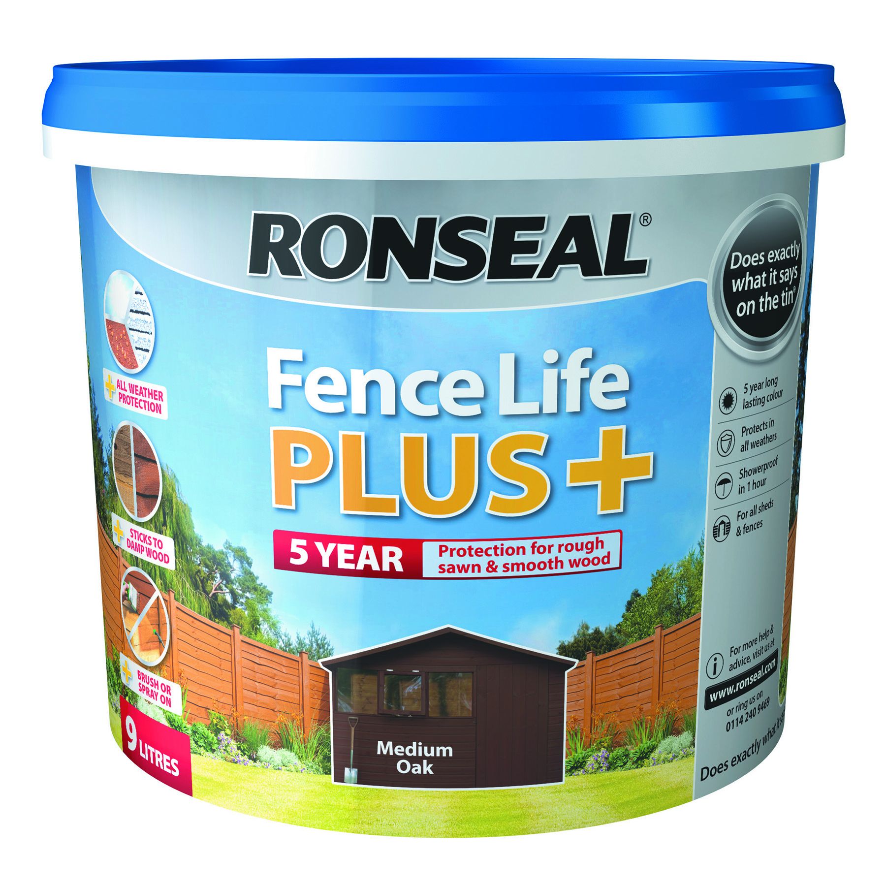 Ronseal 9 Litre Fencelife Plus Medium Oak