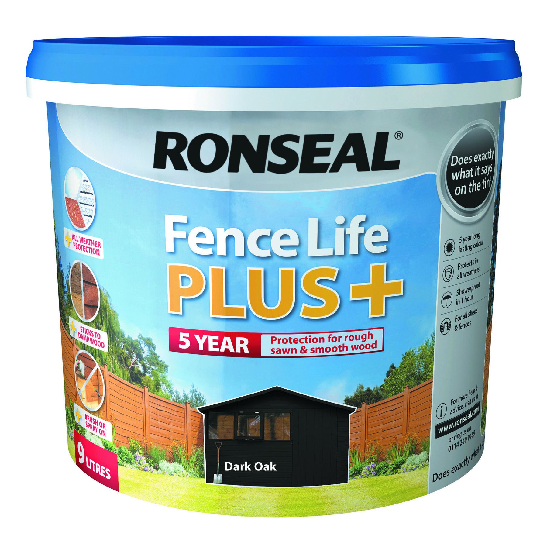 Ronseal 9L Fence Life Plus Dark Oak
