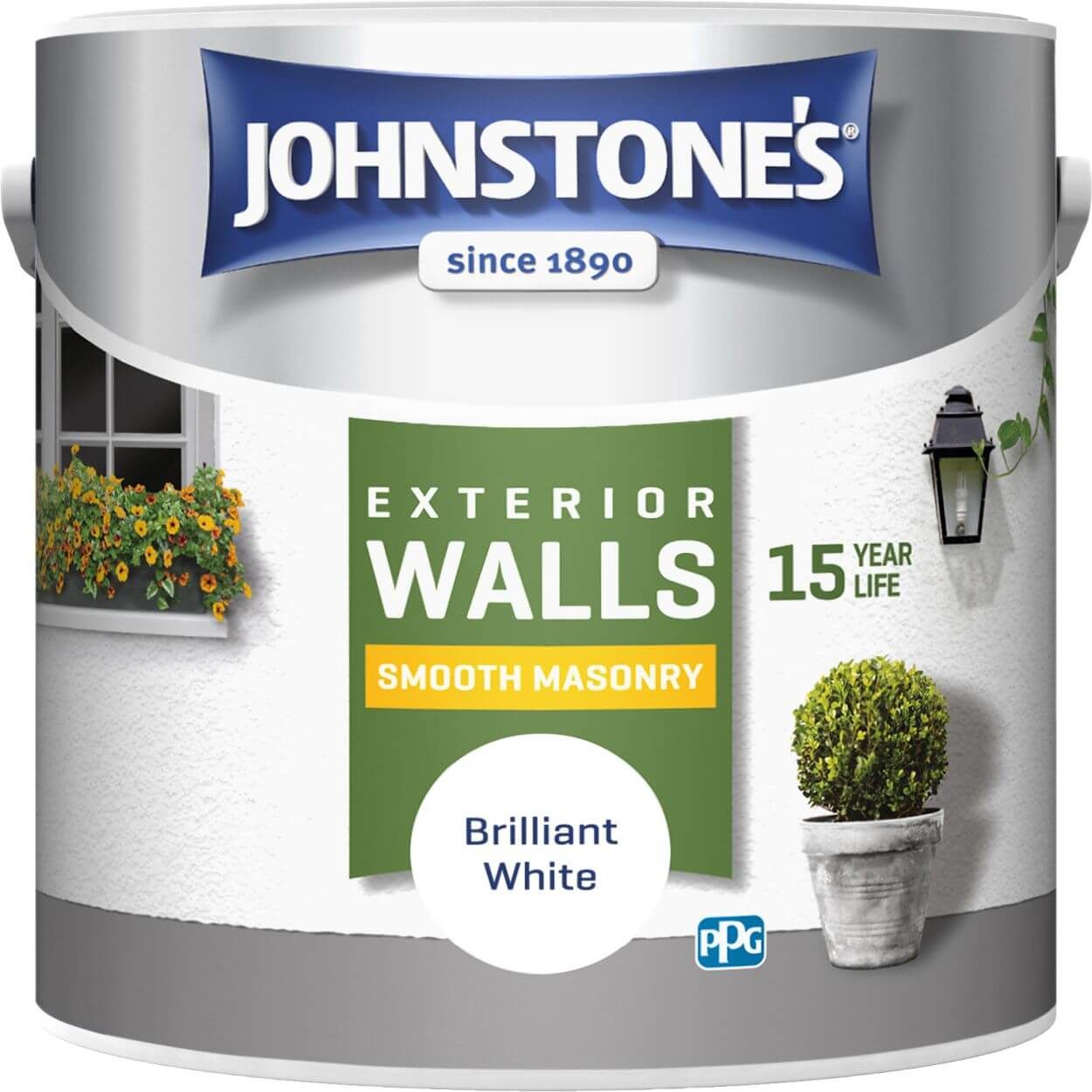 Johnstone's  Smooth Masonry Brilliant White 2.5ltr
