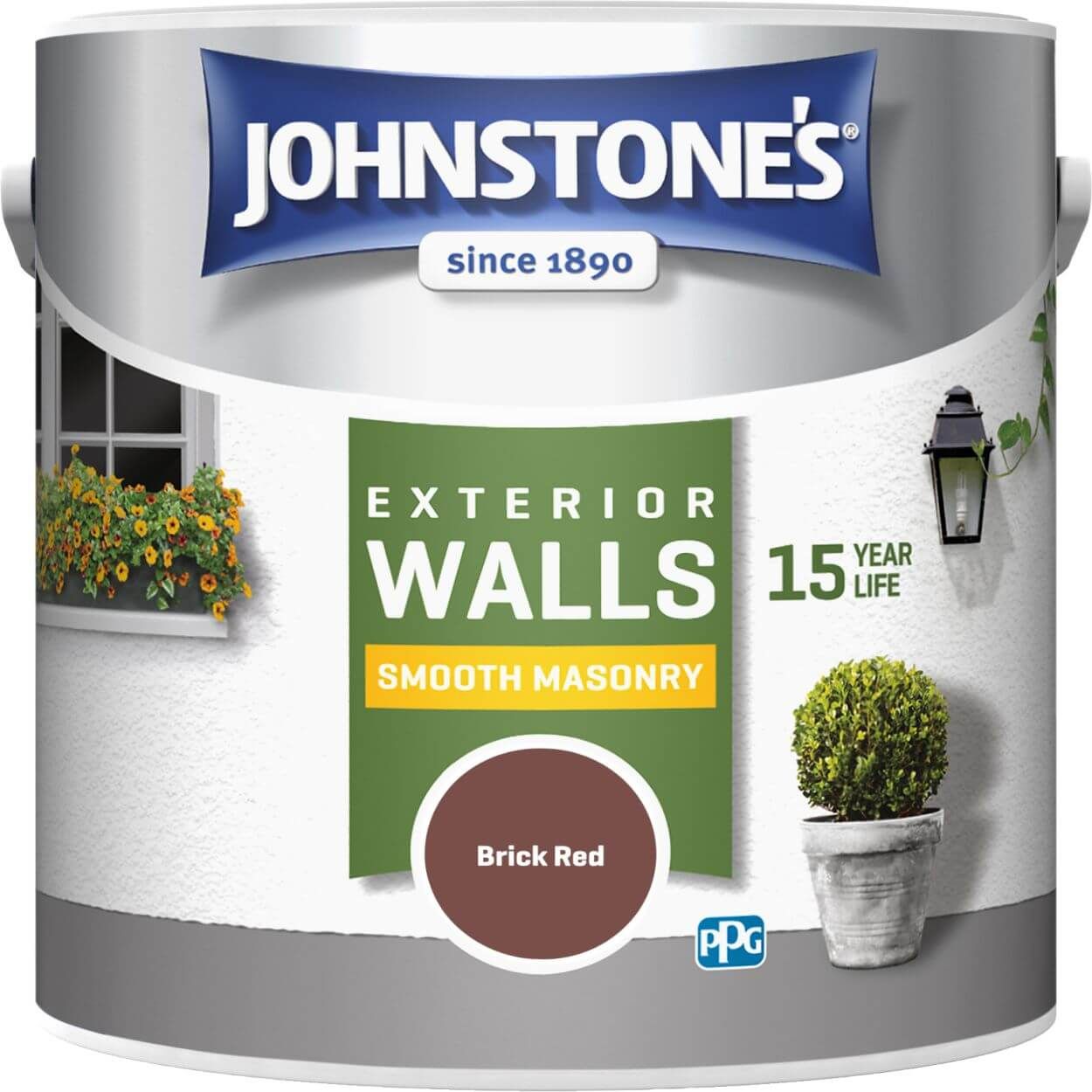 Johnstone's  Smooth Masonry Brick Red 2.5ltr