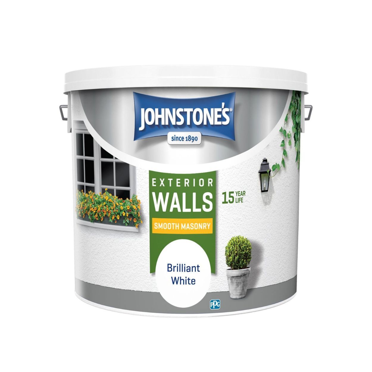 Johnstone's Smooth Masonry Brilliant White 10ltr