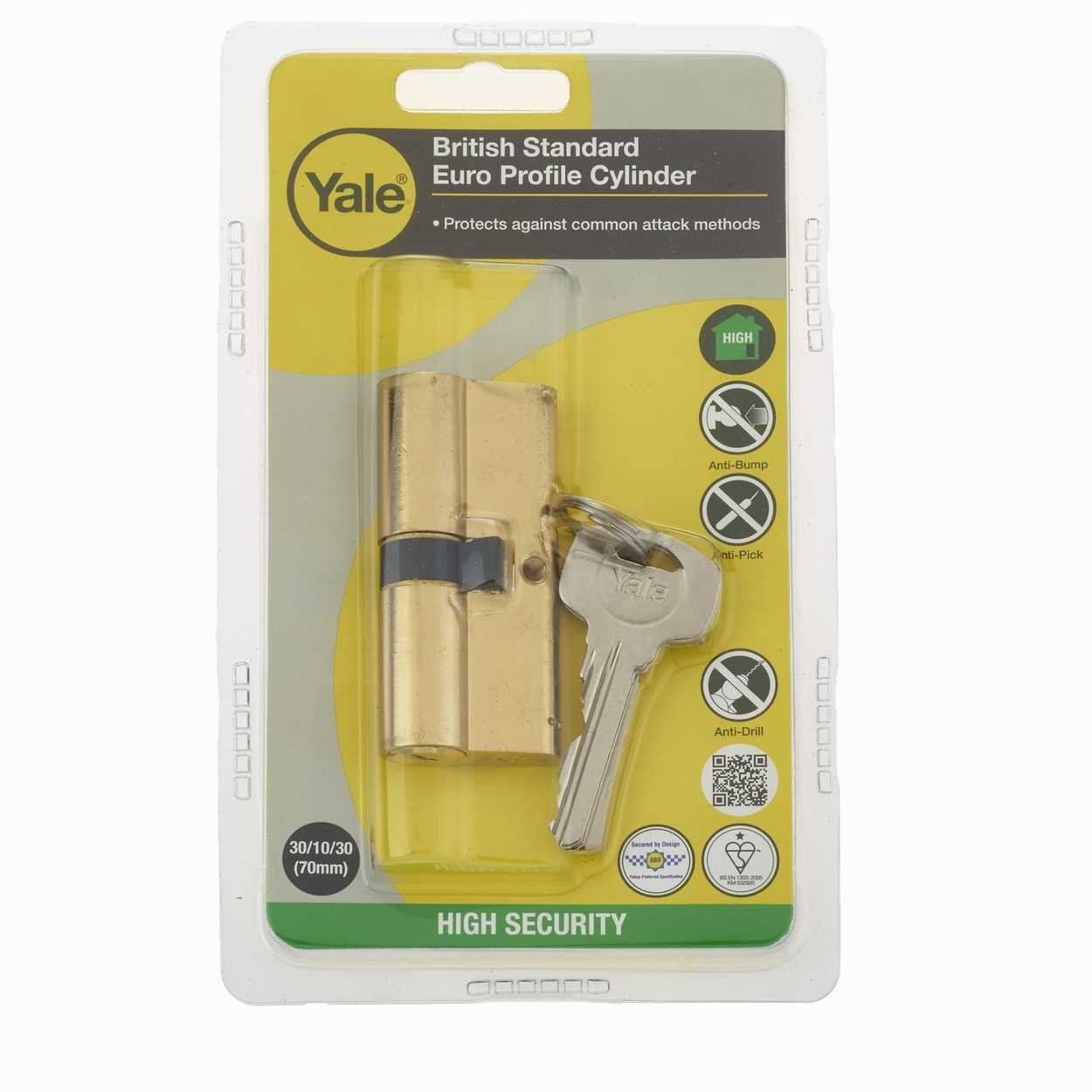 Yale 35 x 45mm Kite Mark Brass Profile Cylinder