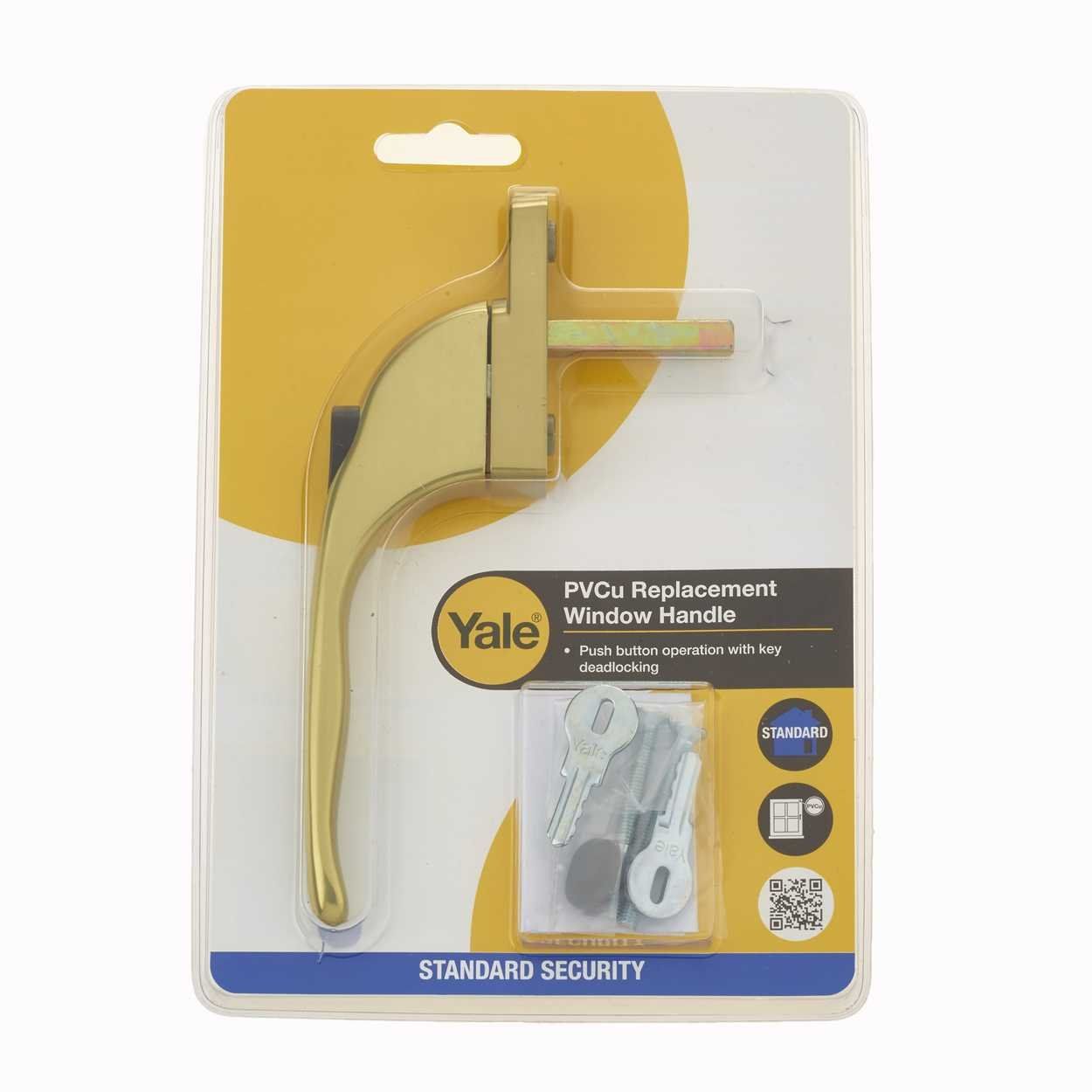 Yale PVC Window Handle Brass