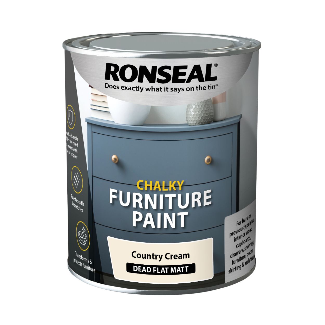 Ronseal Chalky Paint Country Cream 750ml