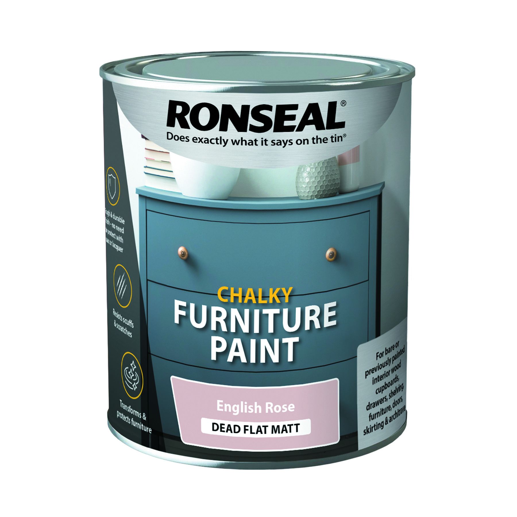 Ronseal Chalky Paint English Rose 750ml