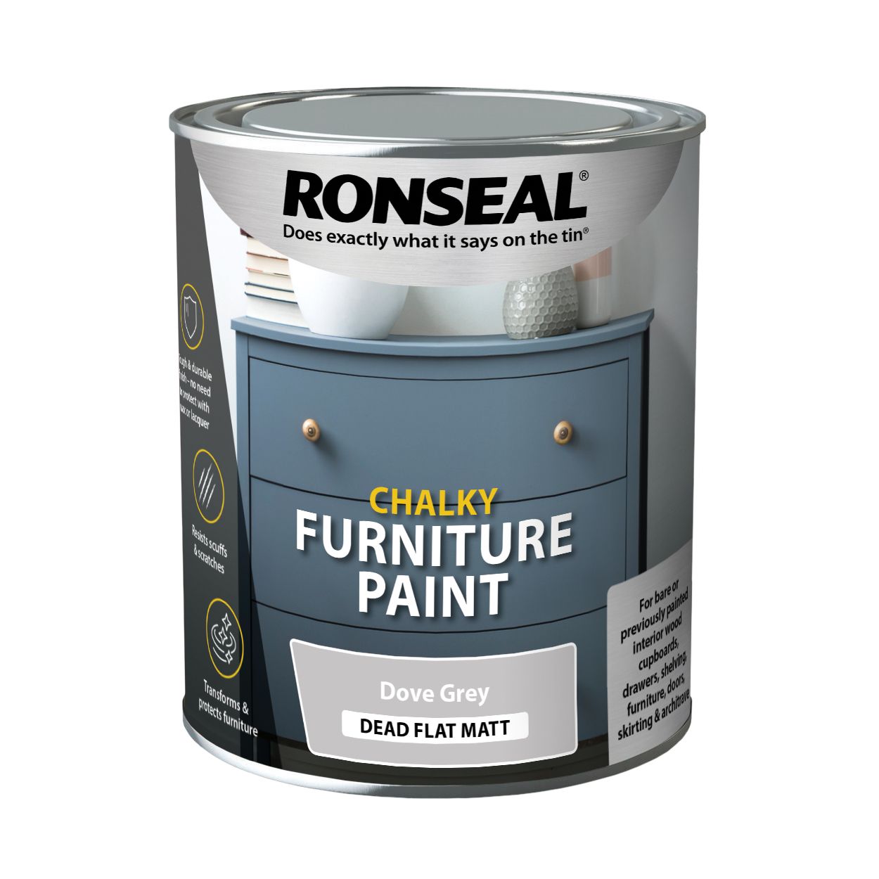 Ronseal Chalky Paint Dove Grey 750ml