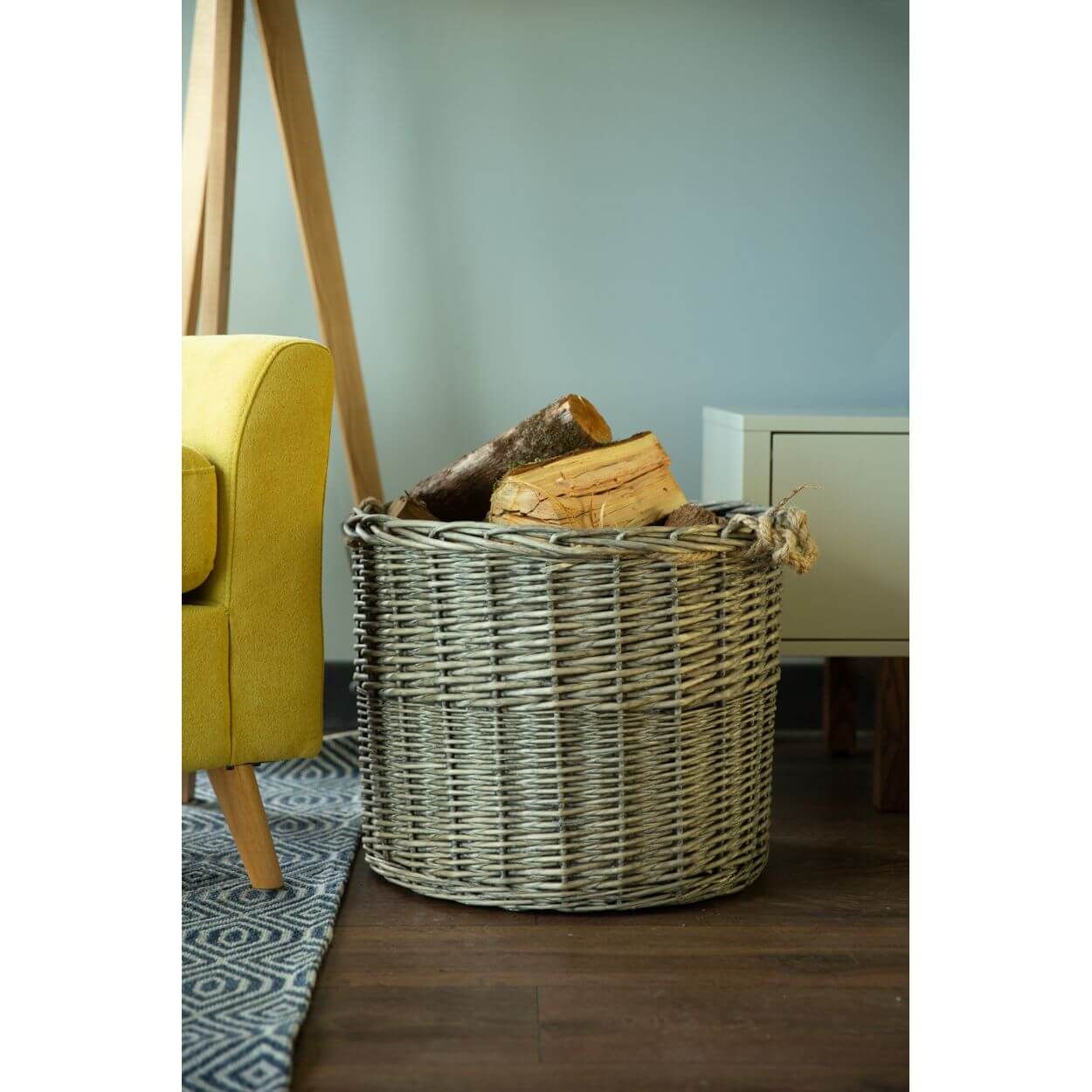 Grey Wicker Basket - Large