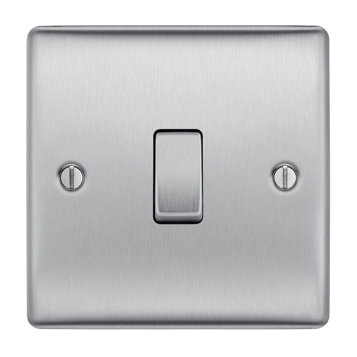 BG Brushed Steel 1 Gang Metal Switch