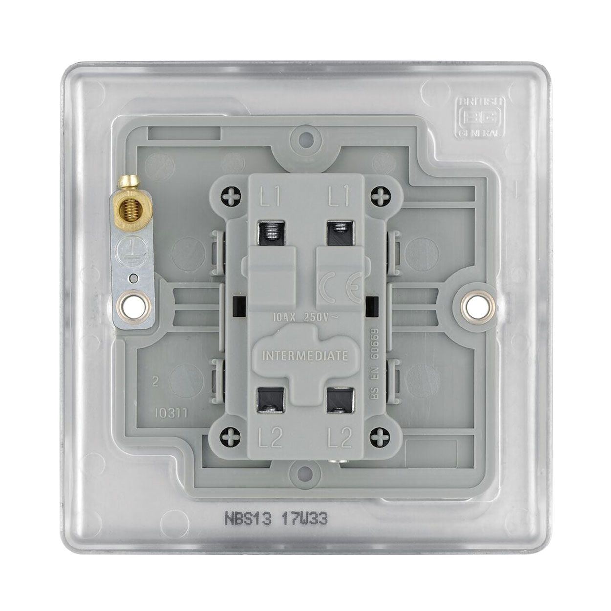 BG Brushed Steel 1 Gang Metal Switch