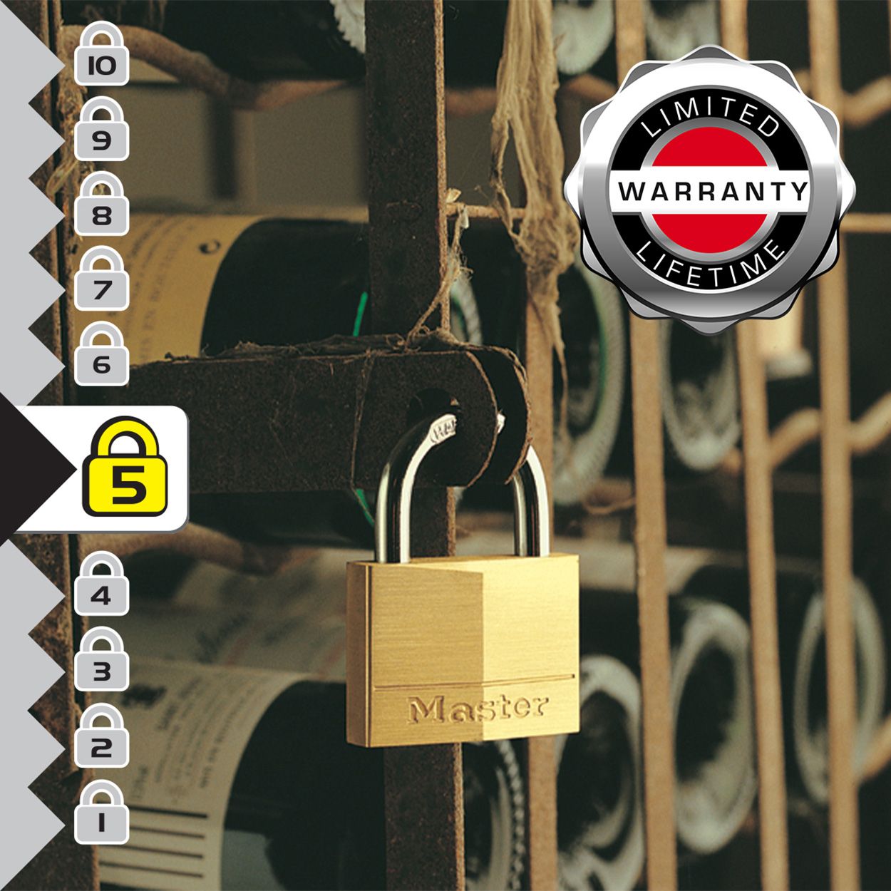 Master Lock 40mm Brass Keyed Padlock