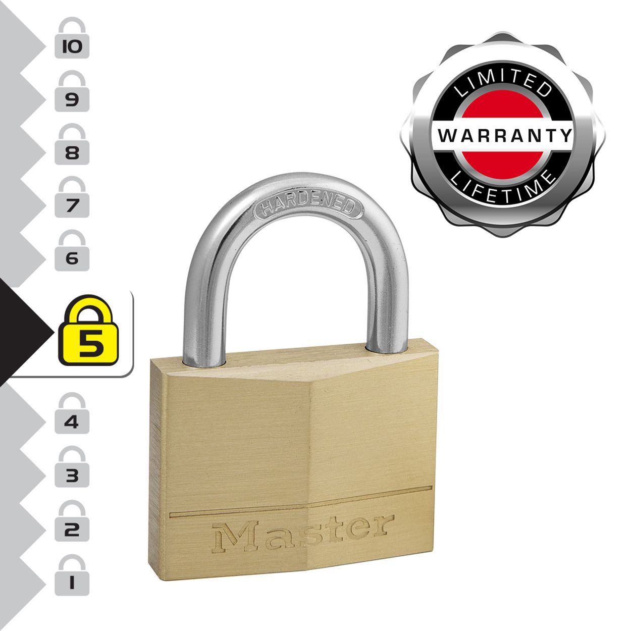Master Lock 50mm Brass Keyed Padlock