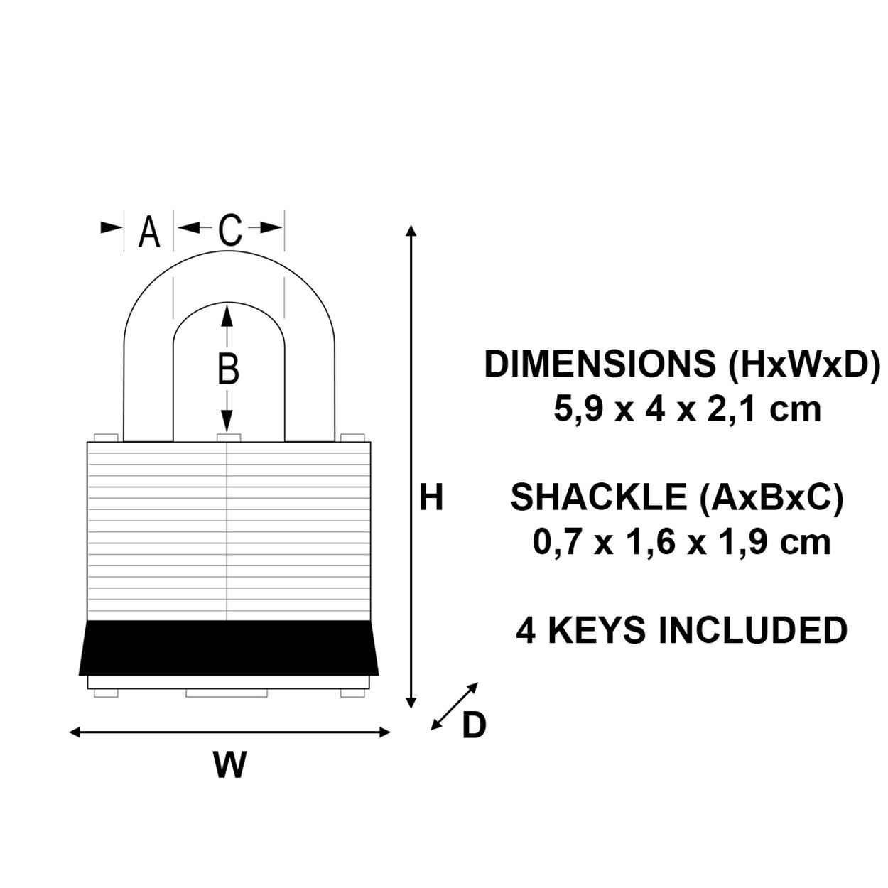 Master Lock 38mm Laminated Steel Padlock