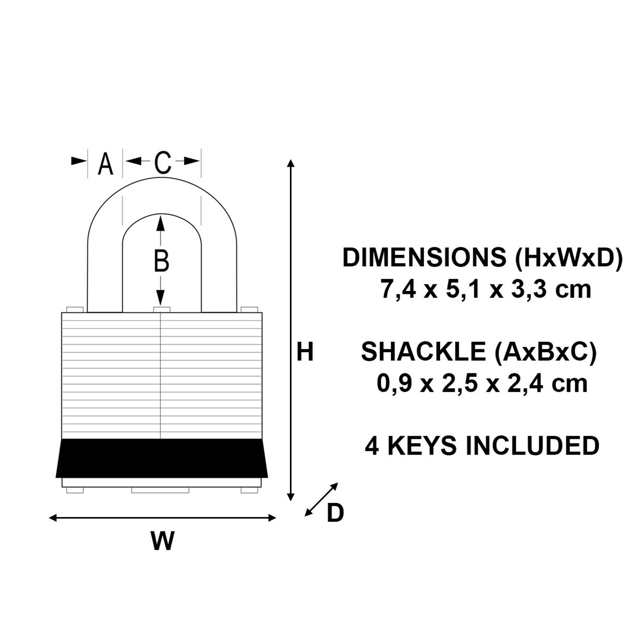 Master Lock 54mm Laminated Steel Padlock
