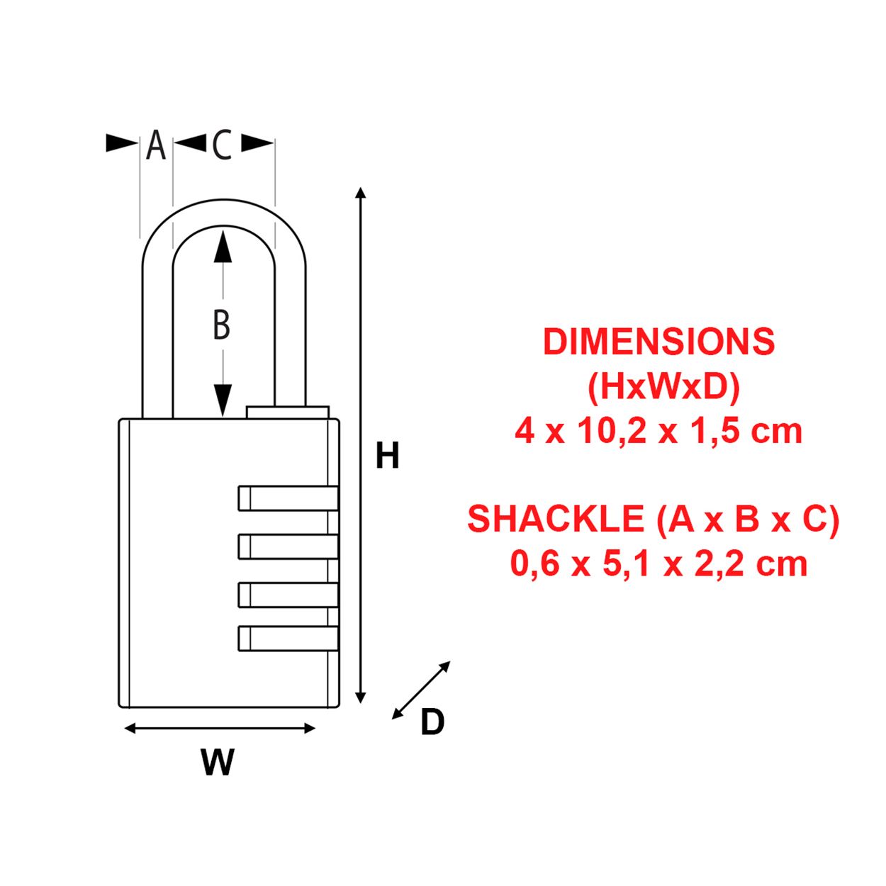 Master Lock 40mm Aluminium Long Shackle Padlock
