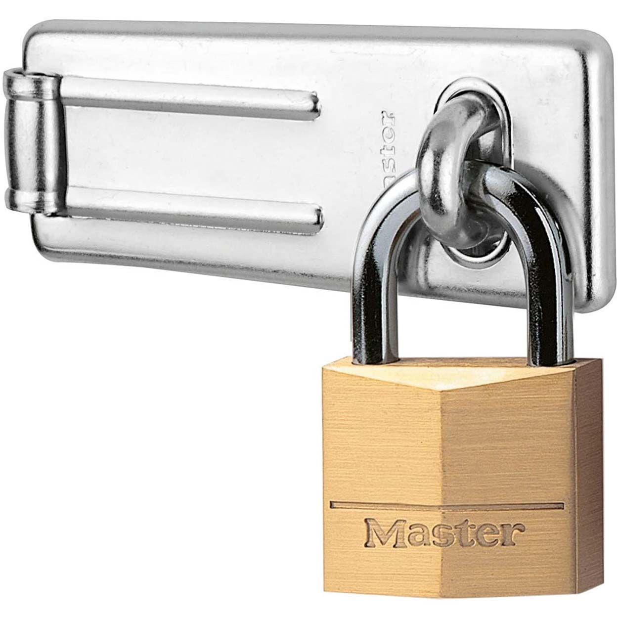 Master Lock Door Hasp and Keyed Padlock