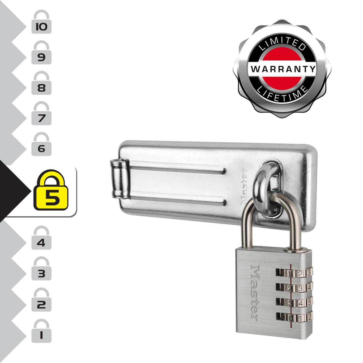 Master Lock Combination Padlock with 110mm Steel Hasp
