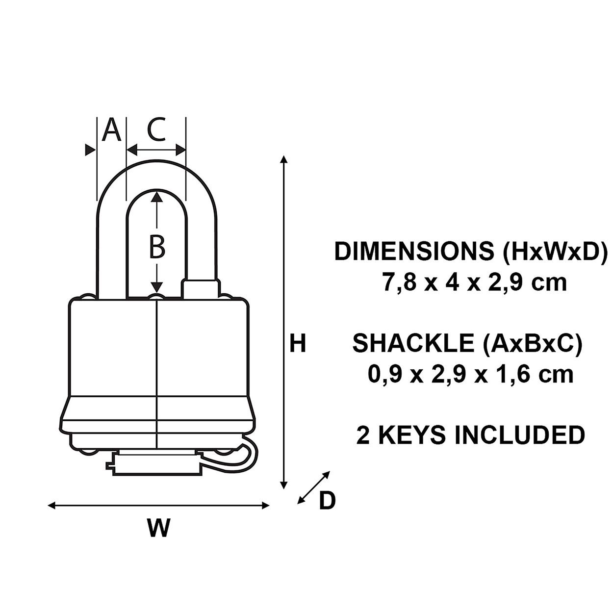 Master Lock 40mm Laminated Steel Keyed Padlock