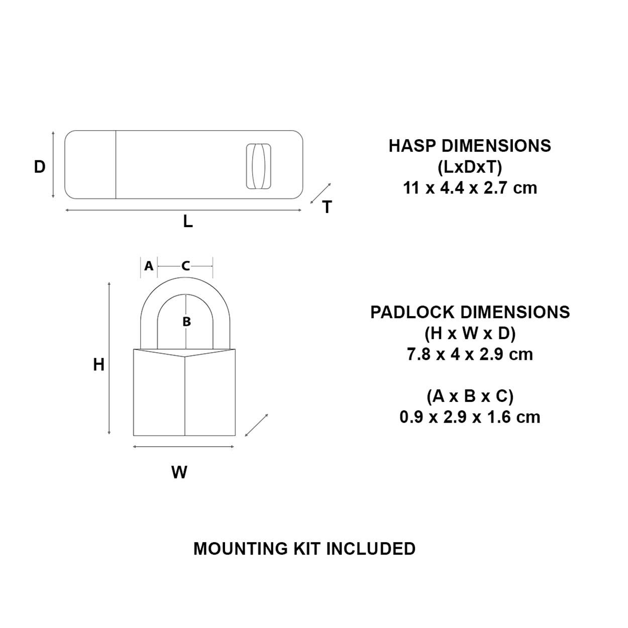 Master Lock Door Hasp and Black Keyed Padlock