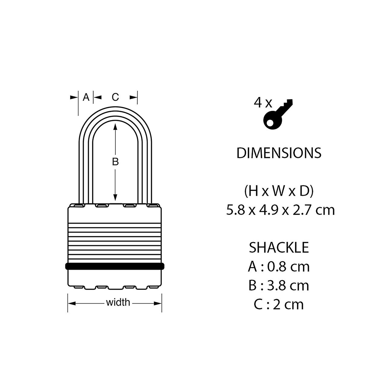 Master Lock 50mm Heavy Duty Padlock