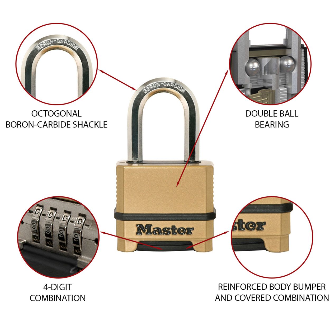 Master Lock 50mm Heavy Duty Combination Padlock