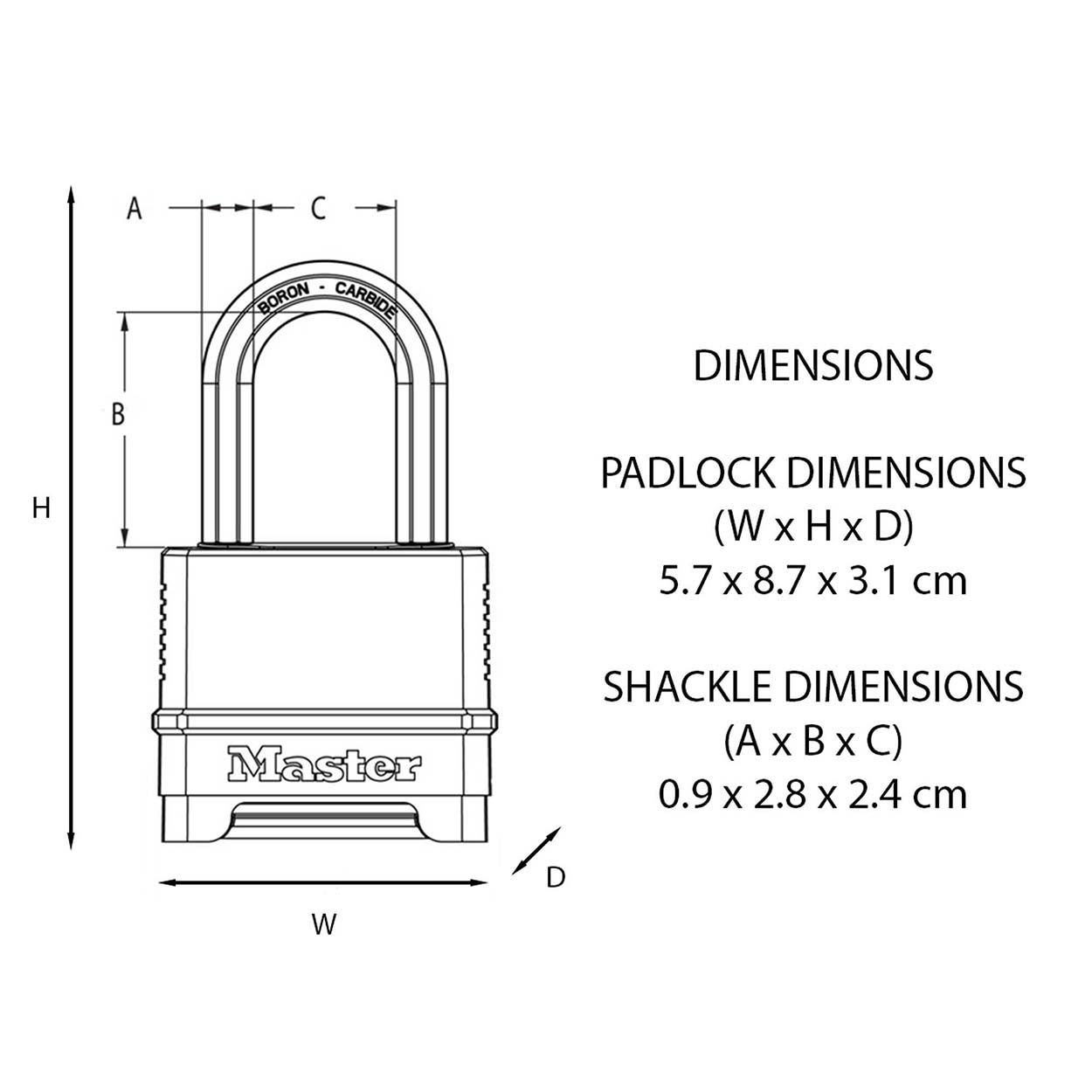 Master Lock Excell 57mm Heavy Duty Black Padlock