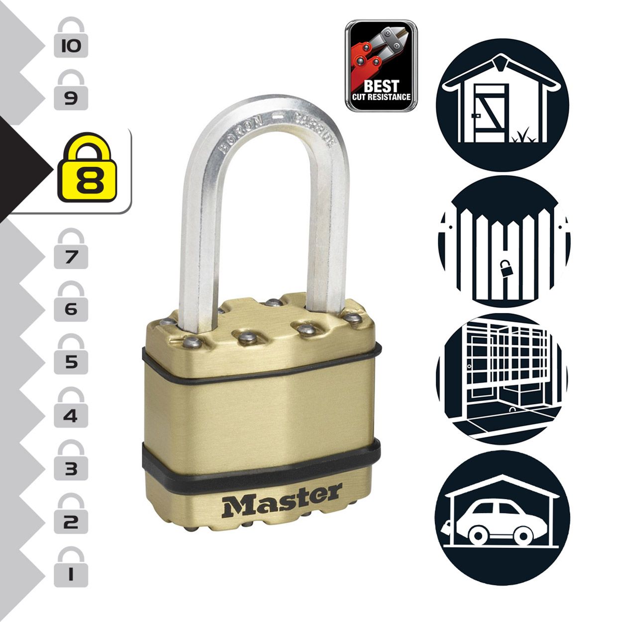 Master Lock Excell 45mm Brass Finish Padlock
