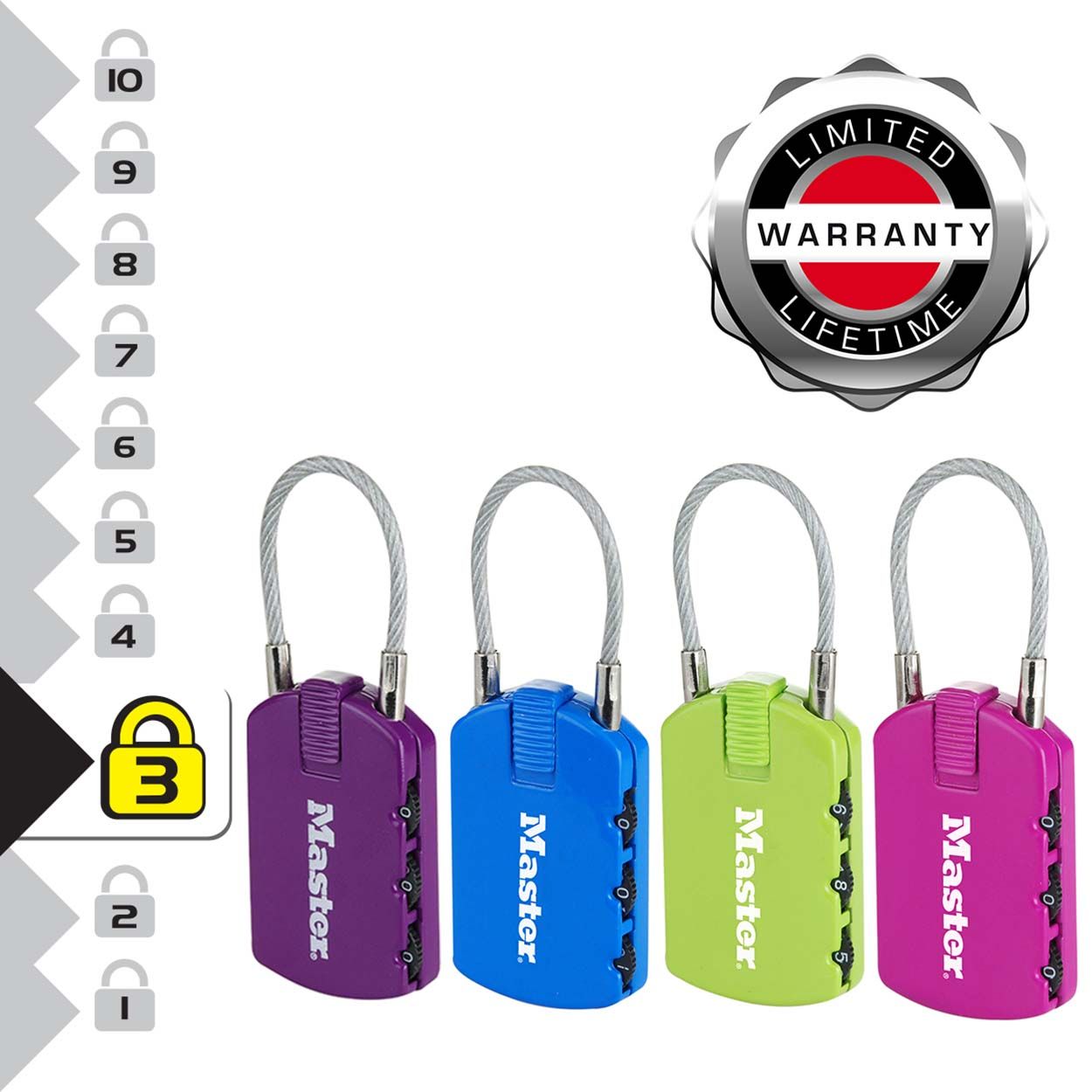 Master Lock 30mm Address Label Combination Padlocks - Twin Pack