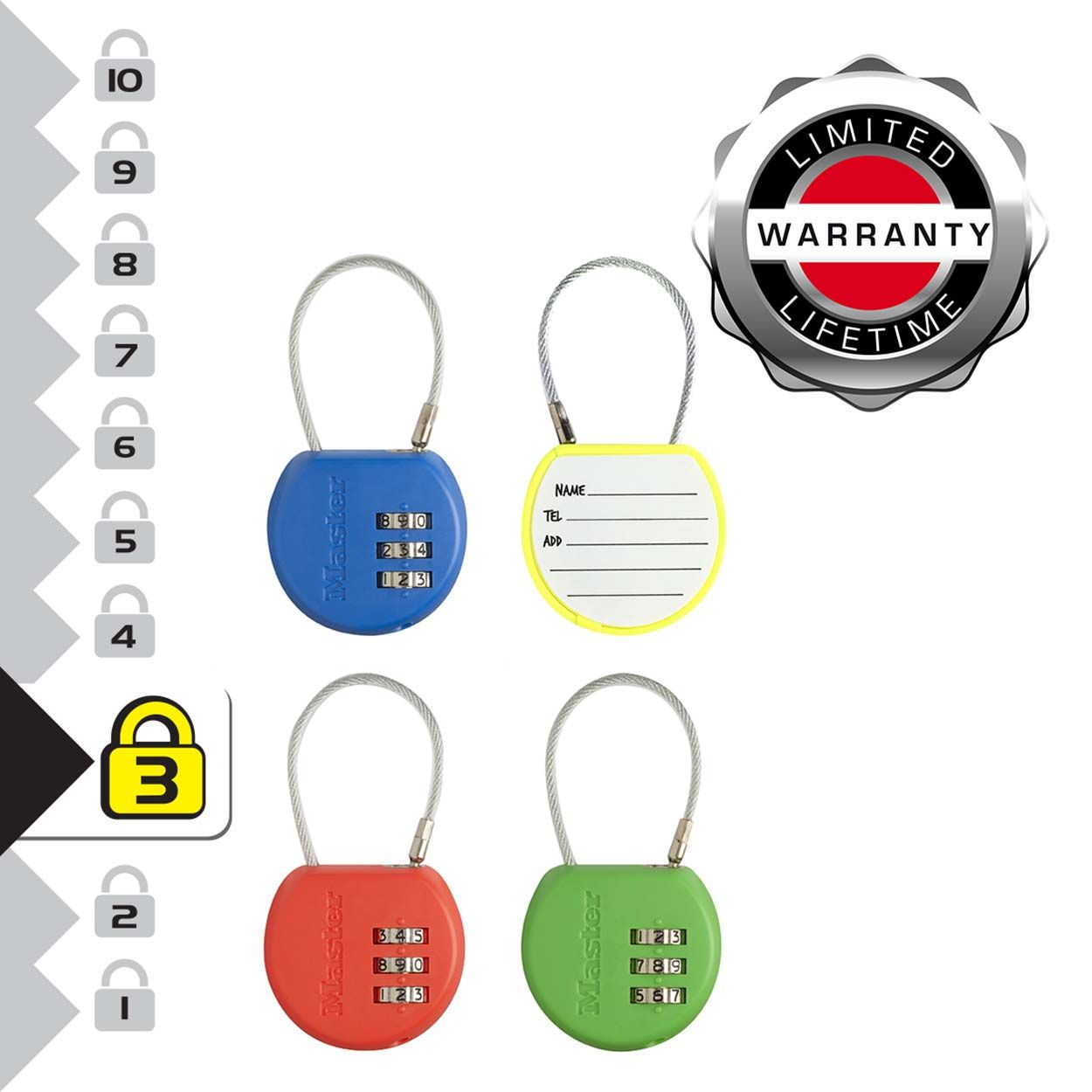 Master Lock 42mm Address Label Combination Padlock