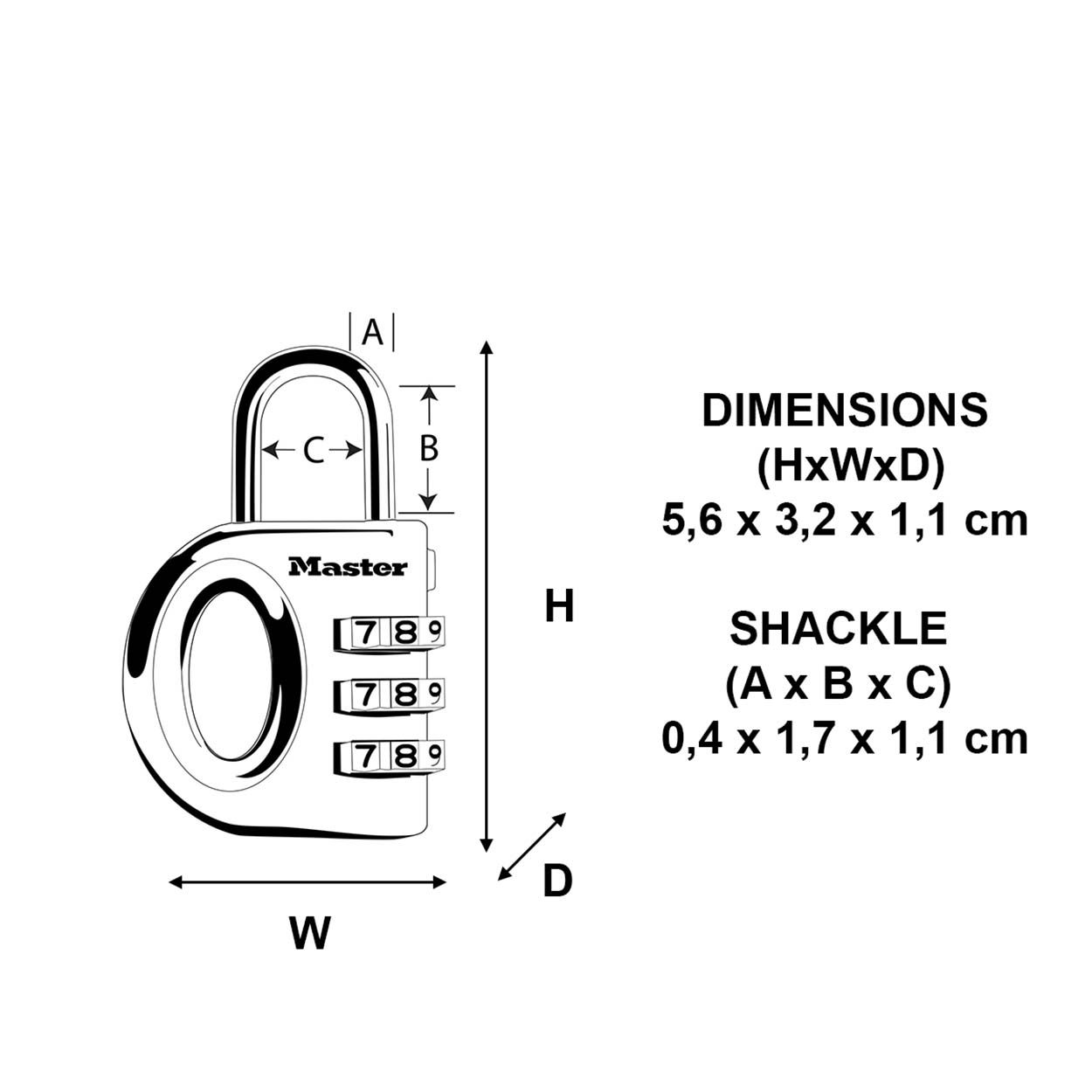 Master Lock 32mm Zinc Combination Padlock