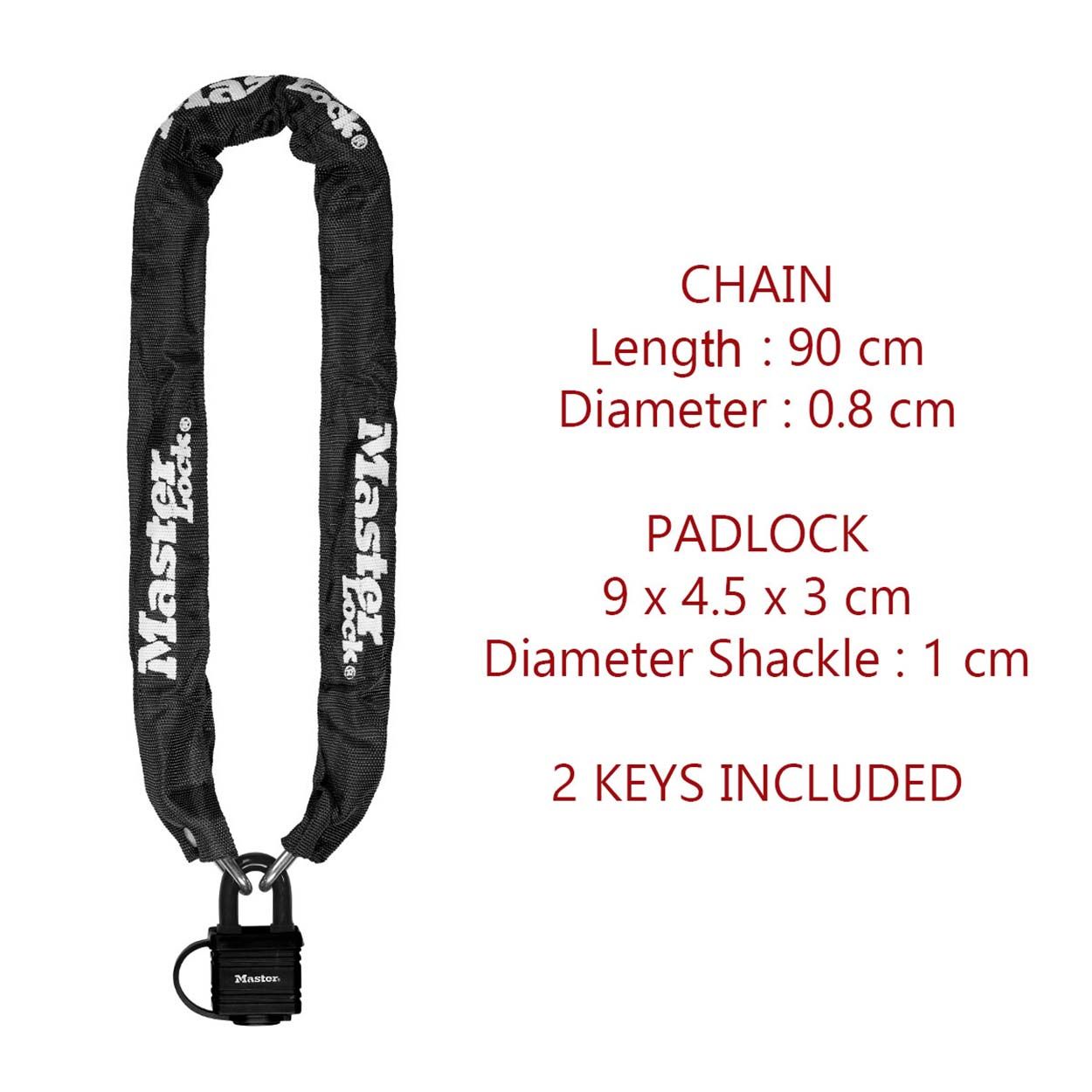 Master Lock Bike Chain Lock with Padlock