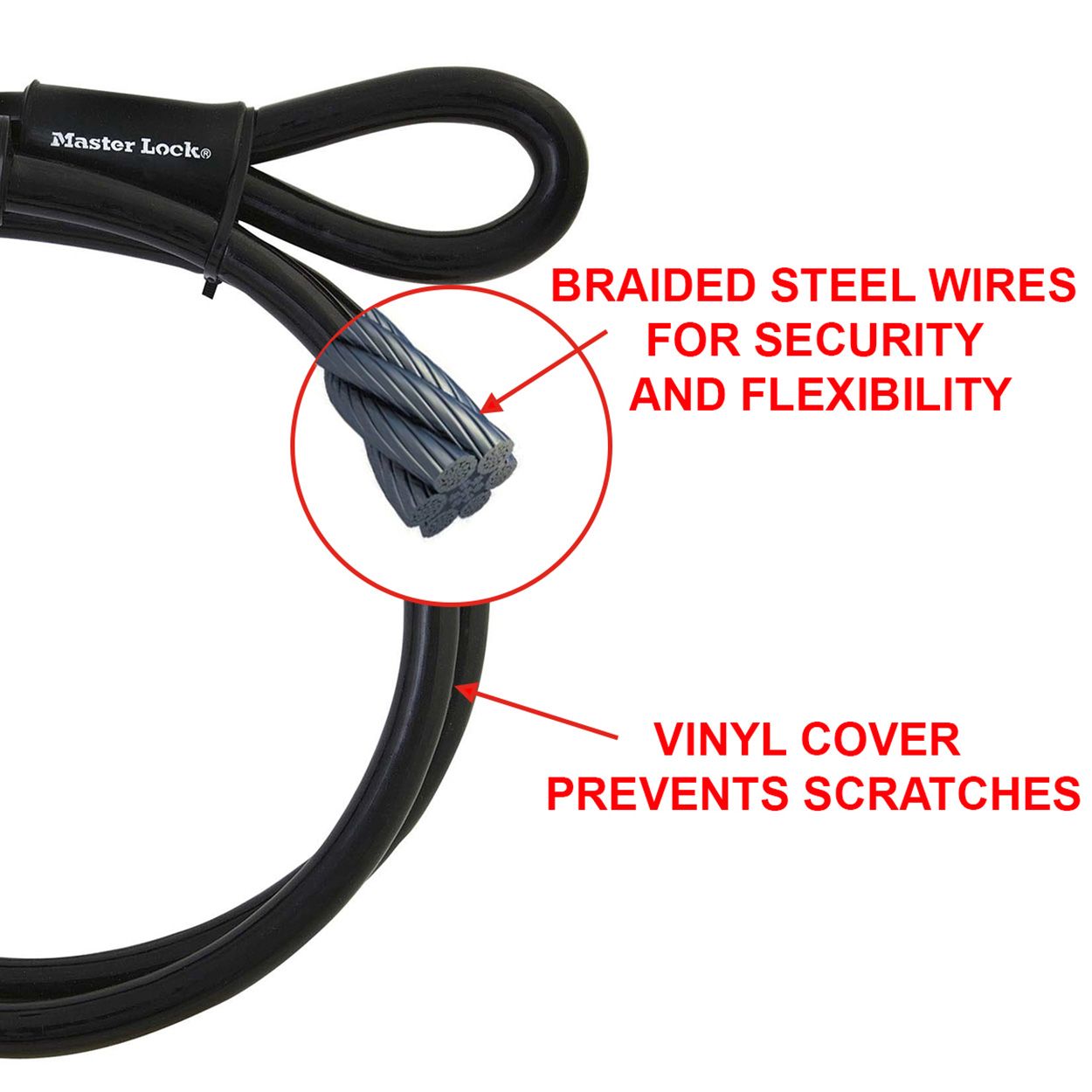 Master Lock 4.5m Steel Cable Bike Lock