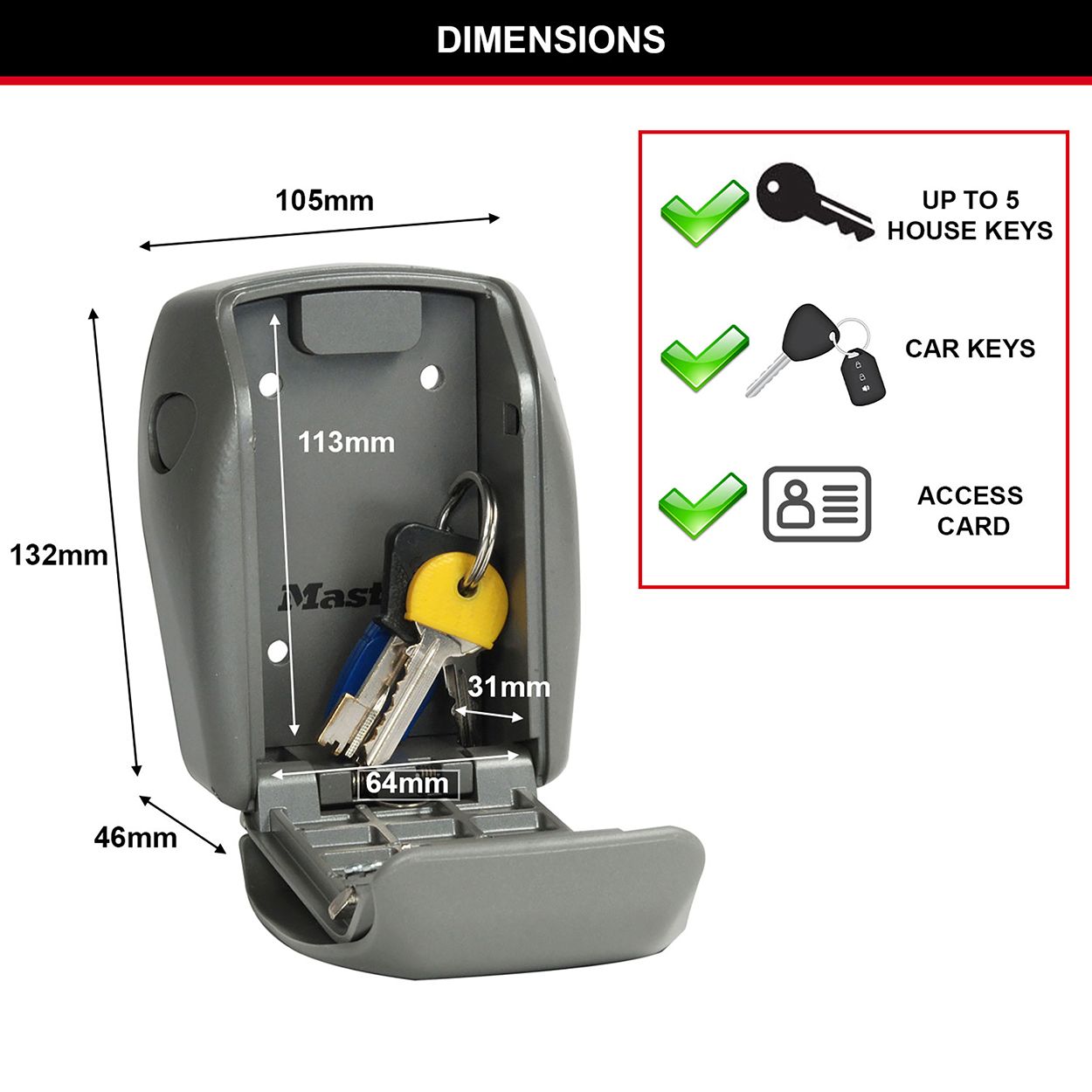 Master Lock Reinforced Weatherproof Key Lock Box
