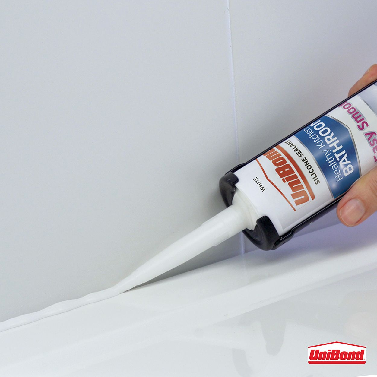 UniBond Easy Smooth Kitchen & Bathroom Sealant - White Cartridge 371g 