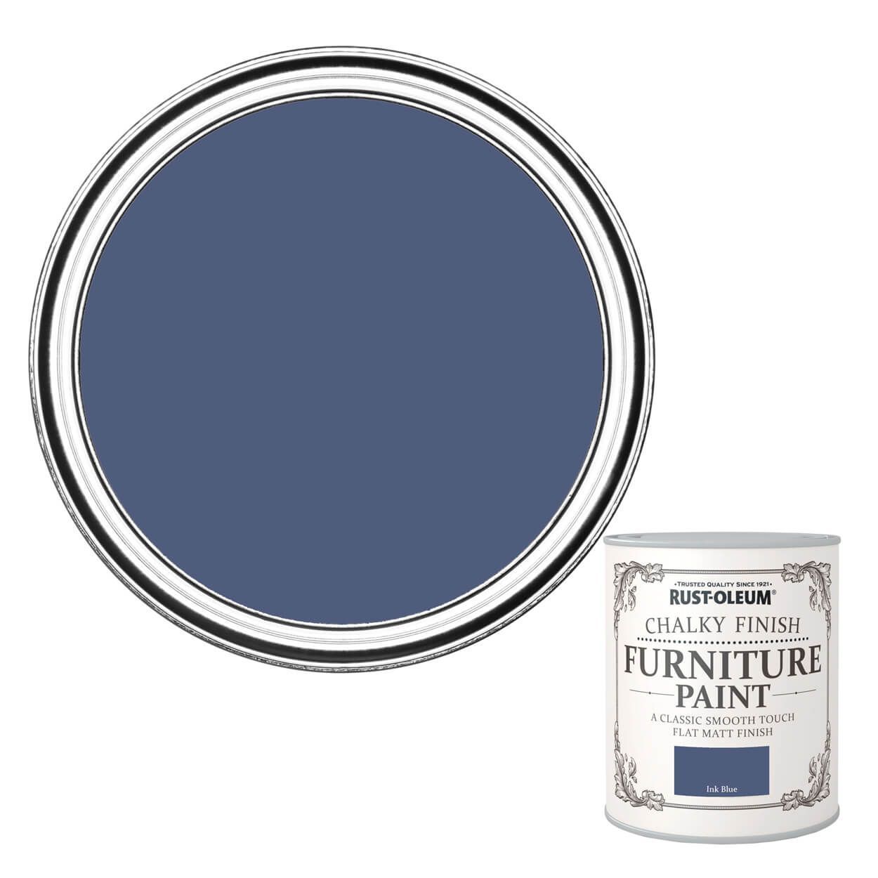 Rust-Oleum Chalky Finish Furniture Paint Ink Blue 750ml