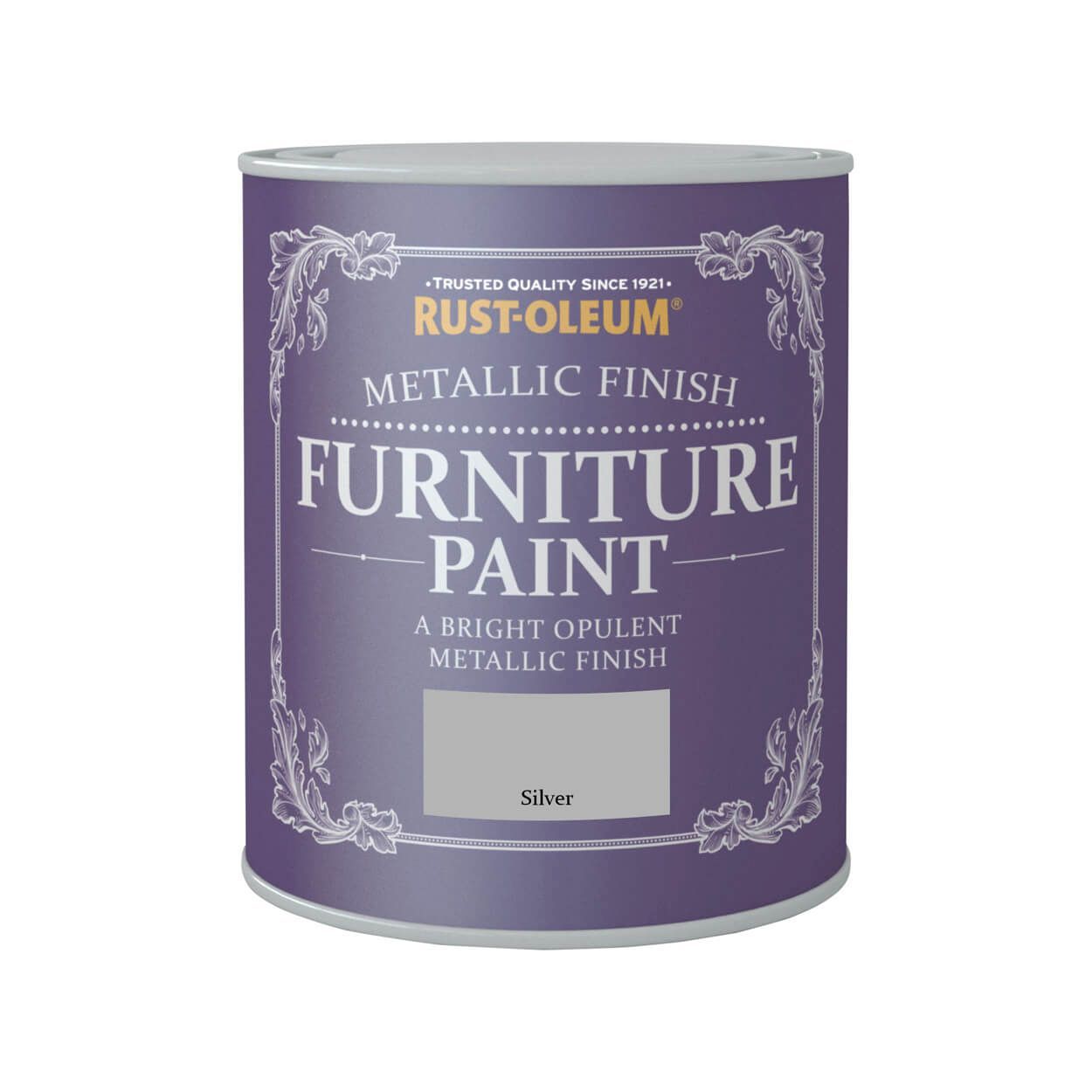 Rust-Oleum Metallic Finish 125ml Furniture Paint Silver Sum
