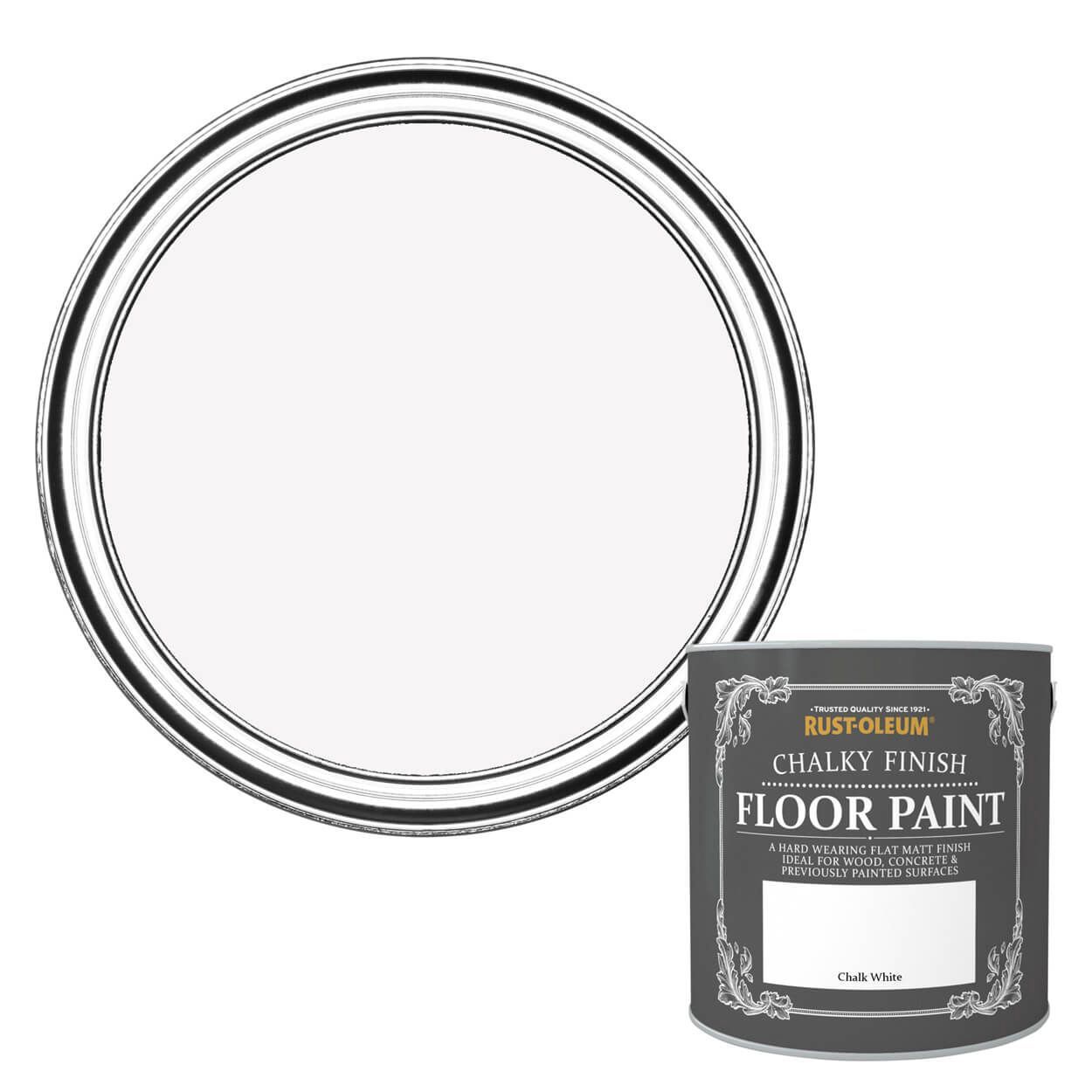 Rust-Oleum Chalky Finish Floor Paint Chalk White 2.5Ltr