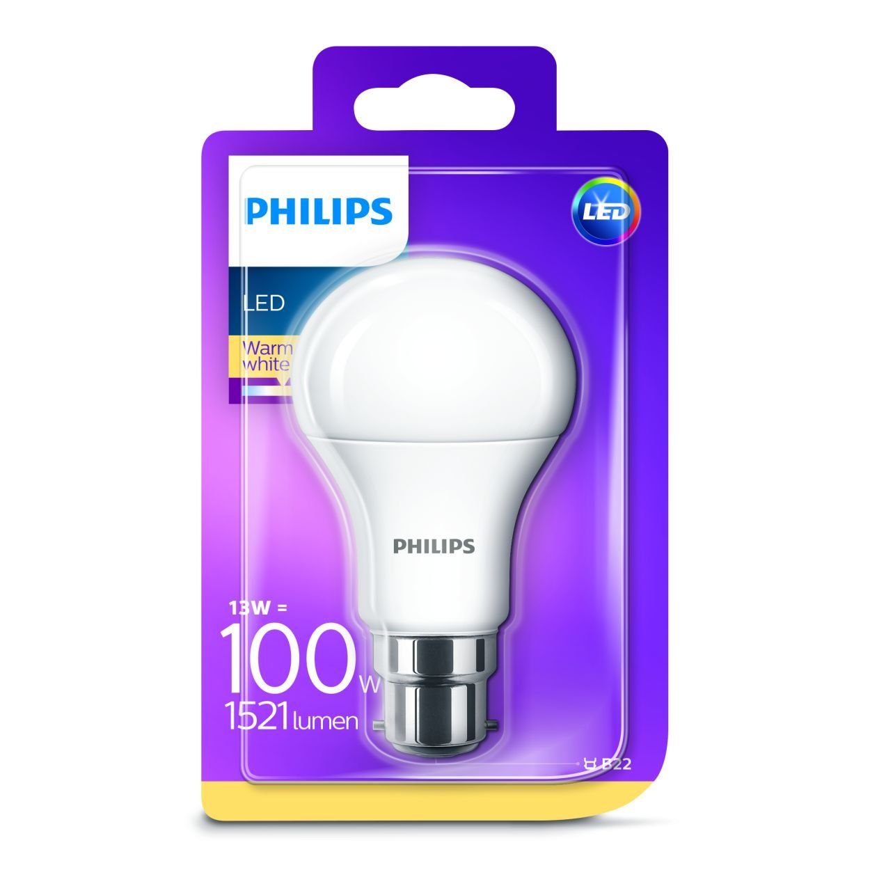 Philips LED A60 13W (100W) B22 Bulb Warm White Frosted
