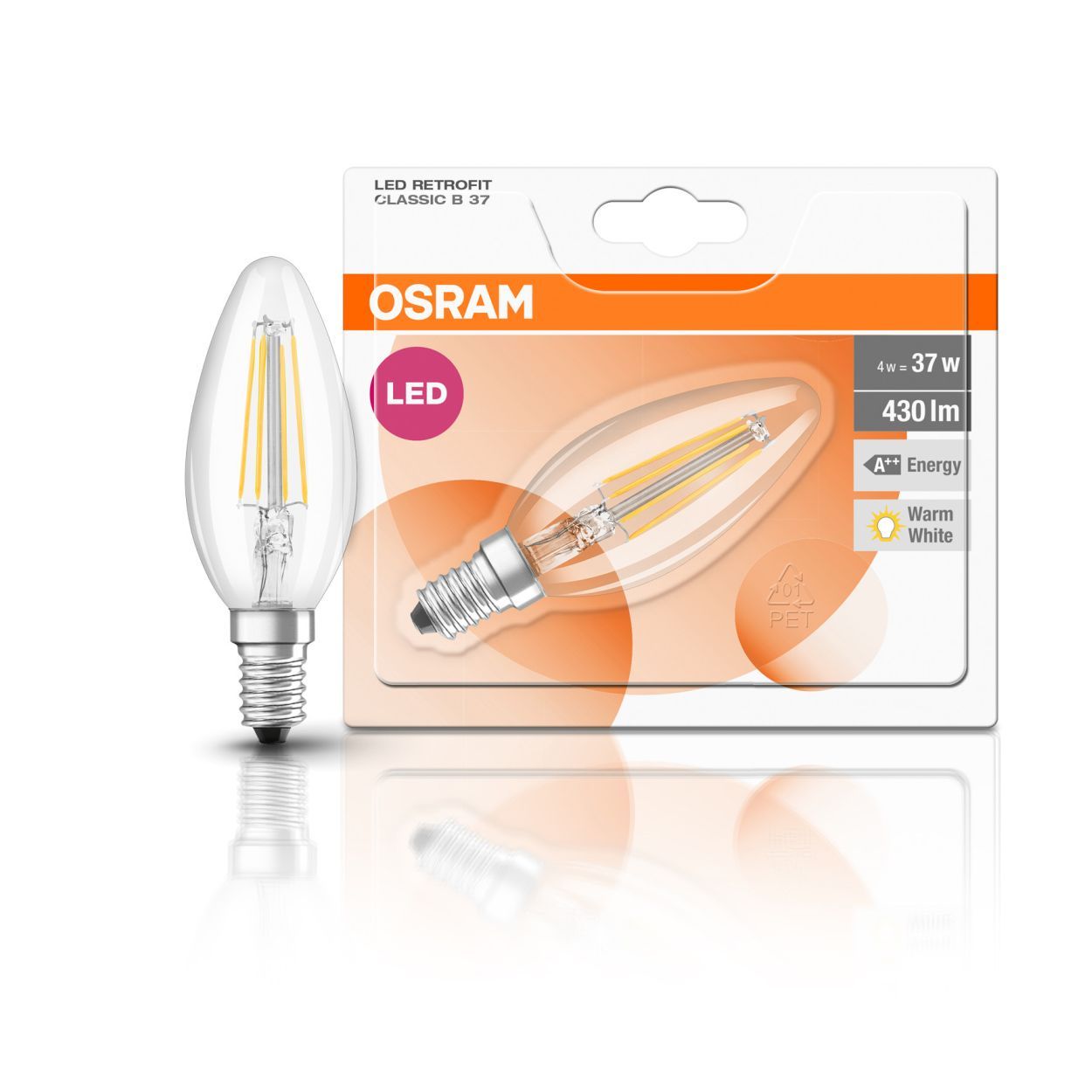 Osram 4w E14 LED Candle Filament Bulb