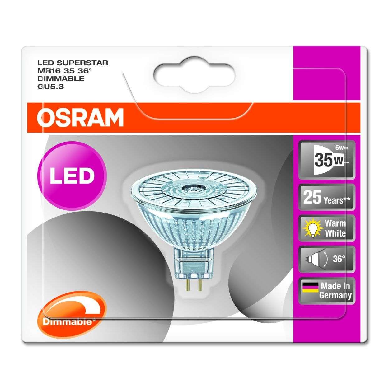 Osram 5w GU5.3 MR16 LED 36ø Bulb