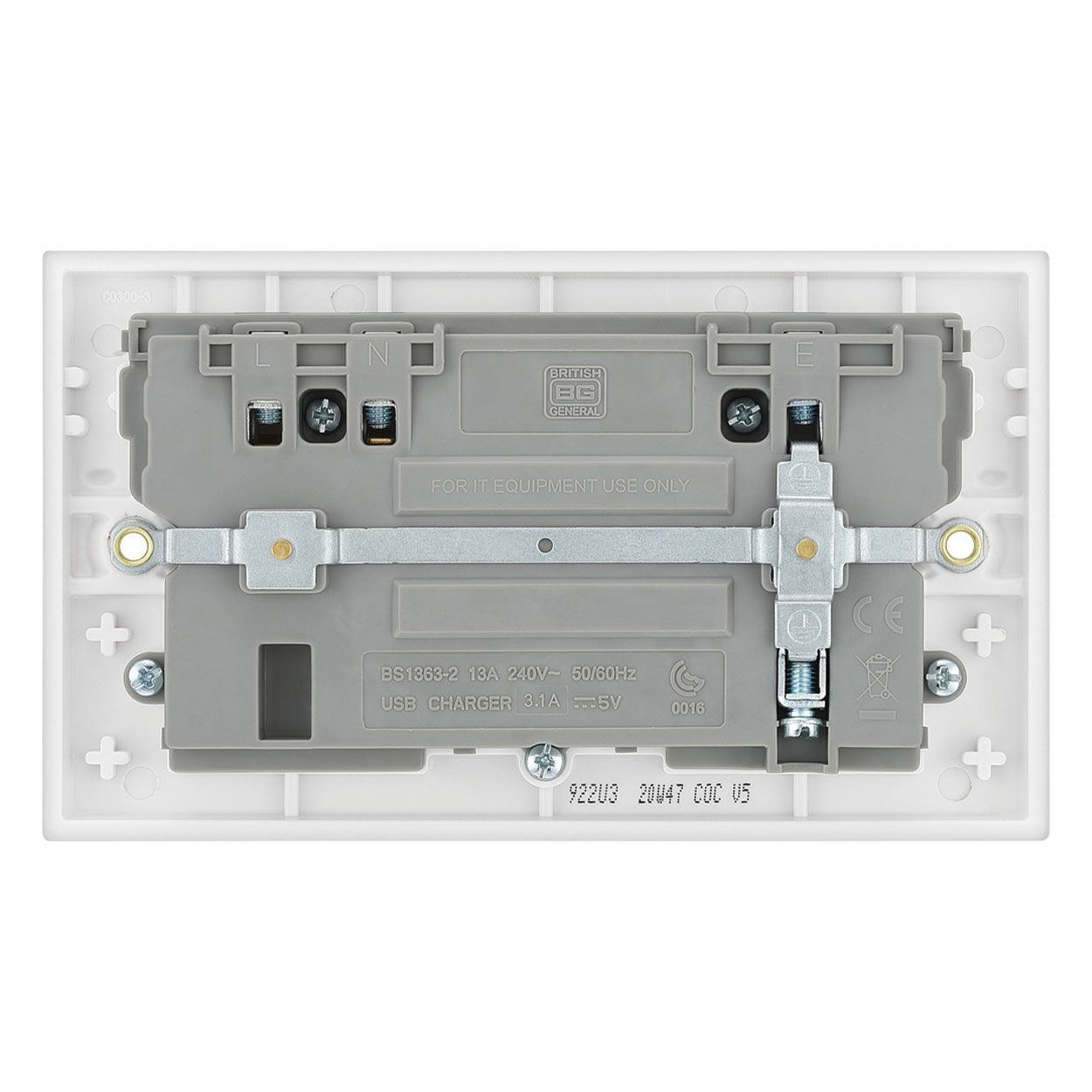 Masterplug 13a Switched USB Socket