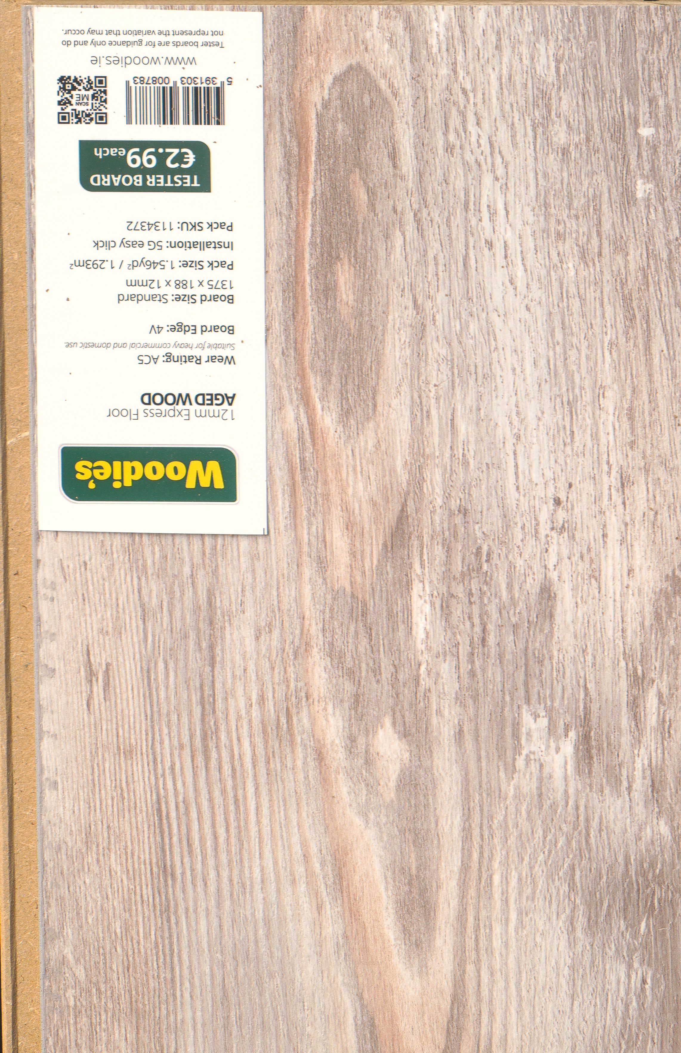 Sample 12mm Aged Wood 4V Express Floor