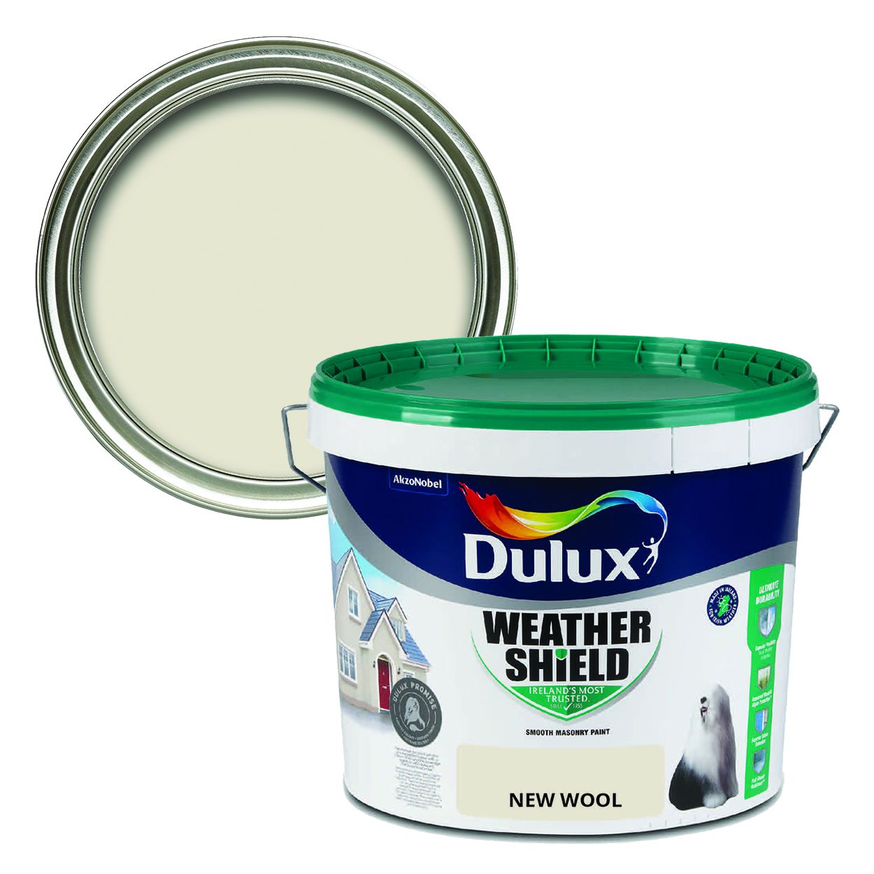 Dulux Weathershield Smooth Masonry New Wool 10L