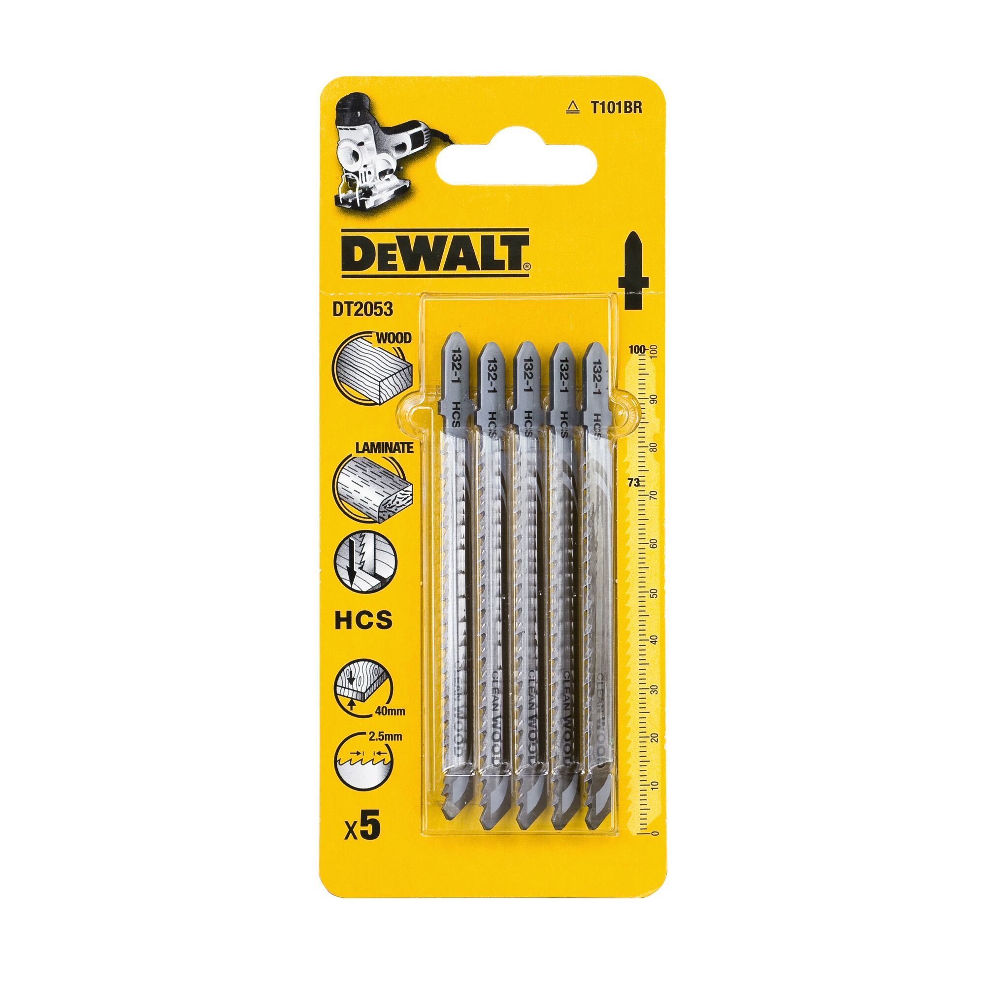 DeWalt HCS Jigsaw Blade 100mm - Pack of 5