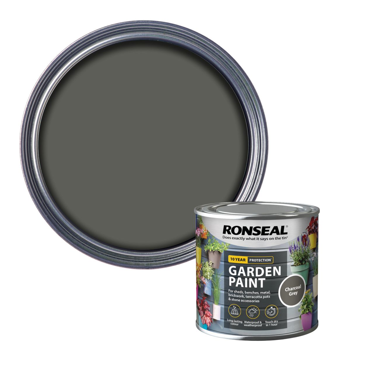 Ronseal Garden Paint Charcoal Grey 250ml