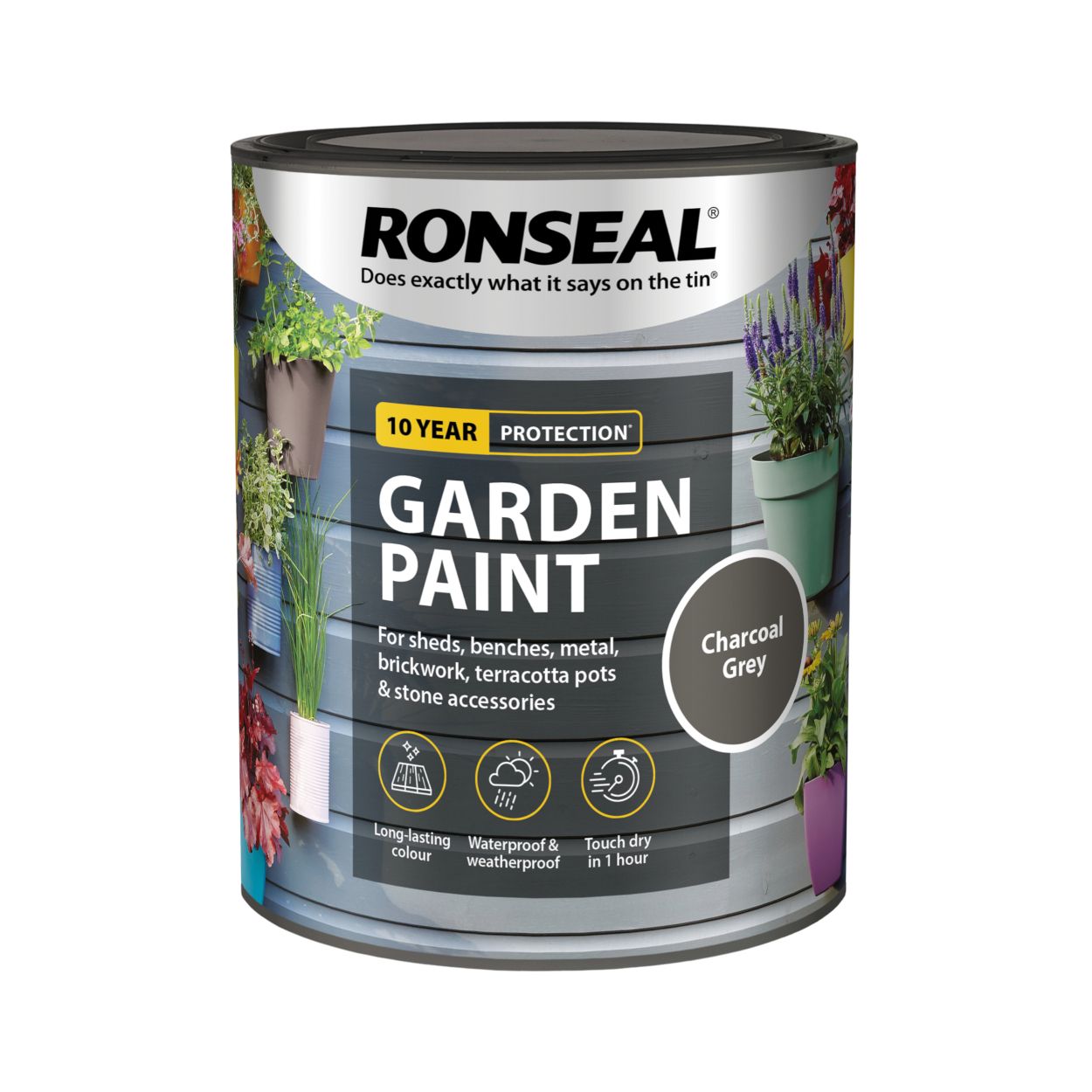 Ronseal Garden Paint Charcoal Grey 750ml